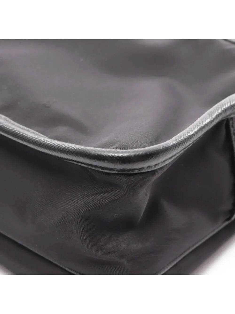 Prada Shoulder Bag Re-Nylon Tessuto Saffiano Black Nylon Leather Triangle Logo